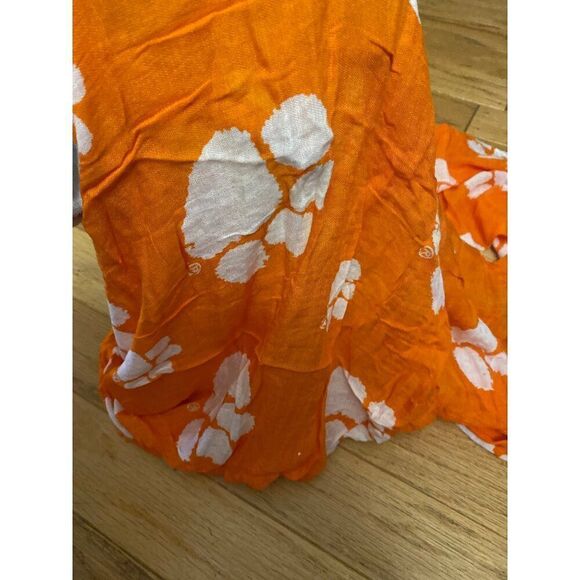 Crimson Tigers Orange & White pawprint thin infinity fashion scarf - Picture 2 of 6